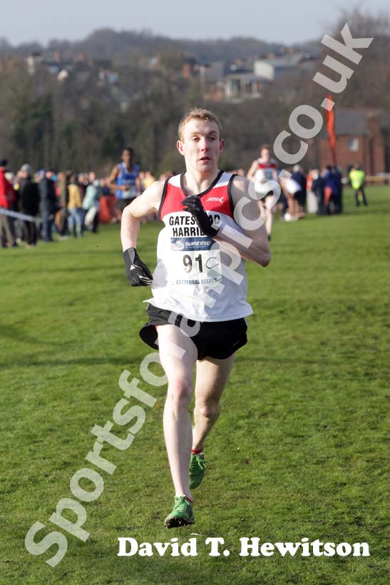Calum Johnson (Gateshead) during the 2013 Durham Cathedral Relays senior mens race.